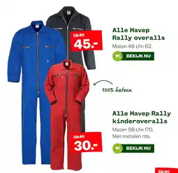 Welkoop Alle Havep Rally overalls aanbieding
