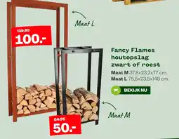Welkoop Fancy Flames houtopslag zwart of roest aanbieding