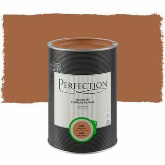 Praxis Perfection ultradekkende muurverf Amberbruin mat 1L aanbieding