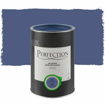 Praxis Perfection ultradekkende muurverf avond blauw mat 1L aanbieding