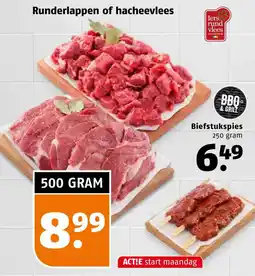 Poiesz Runderlappen of hacheevlees aanbieding