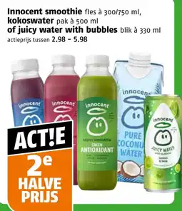 Poiesz Innocent smoothie of juicy water with bubbles aanbieding