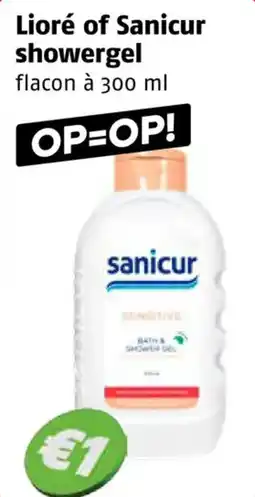 Poiesz Lioré of Sanicur showergel aanbieding