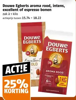 Poiesz Douwe Egberts aroma rood, intens, excellent of espresso bonen aanbieding