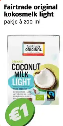 Poiesz Fairtrade original kokosmelk light aanbieding