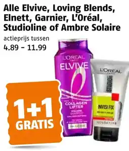 Poiesz Alle Elvive, Loving Blends, Elnett, Garnier, L'Oréal, Studioline of Ambre Solaire aanbieding