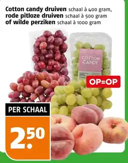 Poiesz Cotton candy druiven, rode pitloze druiven of wilde perziken aanbieding