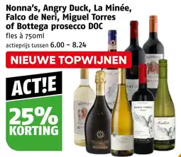 Poiesz Nonna's, Angry Duck, La Minée, Falco de Neri, Miguel Torres of Bottega prosecco DOC aanbieding