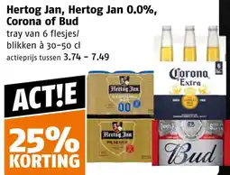Poiesz Hertog Jan, Hertog Jan 0.0%, Corona of Bud aanbieding