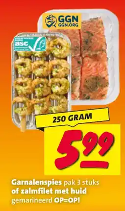 Nettorama Garnalenspies of zalmfilet met huid aanbieding