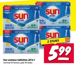 Nettorama Sun vaatwas tabletten all in 1 aanbieding