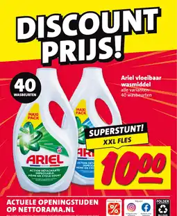Nettorama Ariel vloeibaar wasmiddel aanbieding