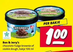 Nettorama Ben & Jerry's chocolate fudge brownie of cookie dough aanbieding