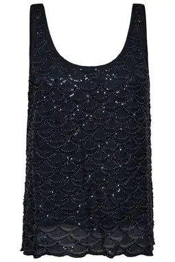 Wehkamp Mos Mosh top donkerblauw met pailletten aanbieding