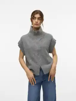 Wehkamp VERO MODA gebreid vest grijs aanbieding