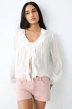 Wehkamp MANGO TEEN denim short lichtroze aanbieding