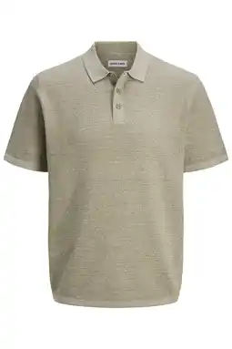 Wehkamp JACK & JONES ESSENTIALS regular polo gebreid beige aanbieding