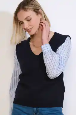 Wehkamp LOLALIZA gestreepte top donkerblauw aanbieding