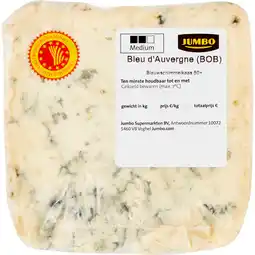 Jumbo Jumbo Bleu d'Auvergne (BOB) Blauwschimmelkaas 50+ ca. 140 g aanbieding