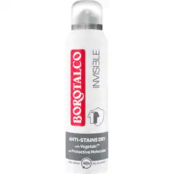 Jumbo Borotalco Invisible Anti-Stains Dry Deo Spray 150 ML aanbieding