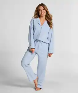 Hunkemoller Hunkemöller Pyjama Broek Katoen Blauw aanbieding