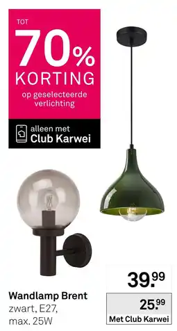 Karwei Wandlamp Brent aanbieding