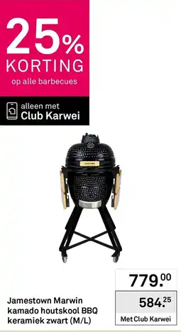 Karwei Jamestown Marwin kamado houtskool BBQ keramiek zwart (M/L) aanbieding