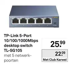 Karwei tp-link 5-port gigabit desktop switch tl-sg105 aanbieding