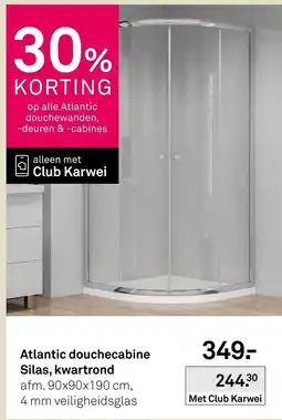 Karwei Atlantic douchecabine Silas, kwartrond aanbieding