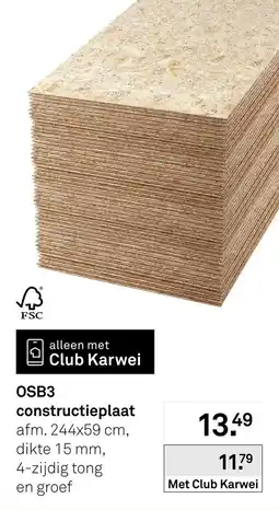 Karwei Club Karwei OSB3 constructieplaat aanbieding