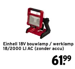 GAMMA Einhell 18V bouwlamp / werklamp 18/2000 LI AC aanbieding