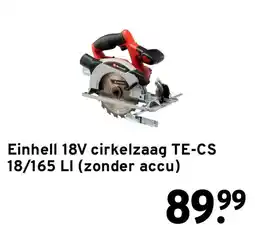 GAMMA Einhell 18V cirkelzaag TE-CS 18/165 LI aanbieding