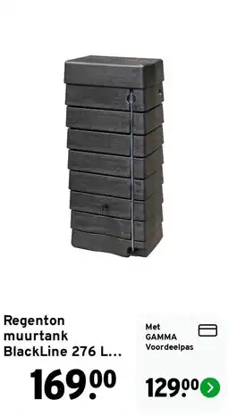 GAMMA Regenton muurtank BlackLine 276 L aanbieding