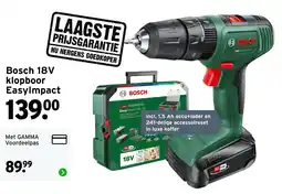 GAMMA Bosch 18V klopboor EasyImpact aanbieding