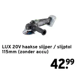 GAMMA lux 20v haakse slijper / slijptol 115mm aanbieding