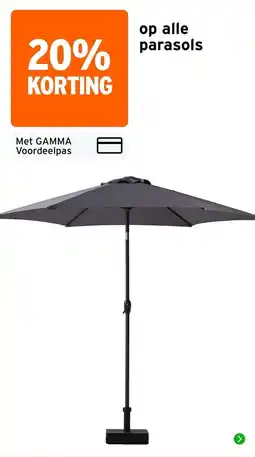GAMMA gamma parasols aanbieding