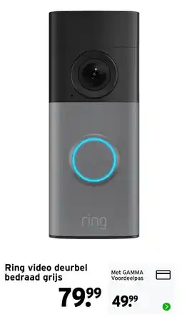 GAMMA Ring video deurbel bedraad grijs aanbieding