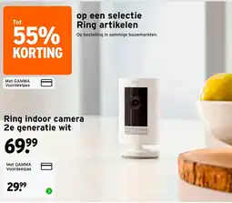 GAMMA Ring indoor camera 2e generatie wit aanbieding