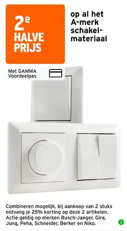 GAMMA Gamma schakel-materiaal aanbieding