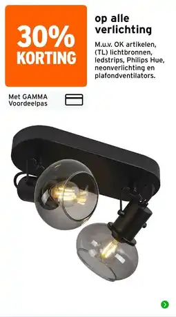 GAMMA op alle verlichting aanbieding