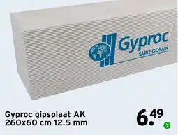 GAMMA Gyproc gipsplaat AK aanbieding