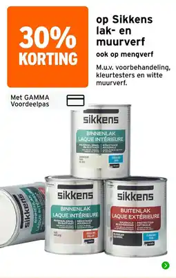 GAMMA sikkens lak- en muurverf aanbieding