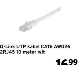 GAMMA Q-Link UTP kabel CAT6 AWG26 2RJ45 10 meter wit aanbieding