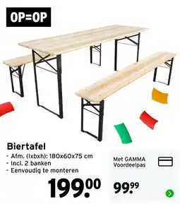 GAMMA OP=OP Biertafel aanbieding
