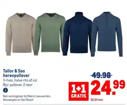 Makro Tailor & Son herenpullover aanbieding