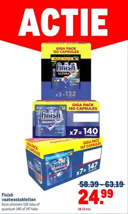 Makro Finish vaatwastabletten aanbieding