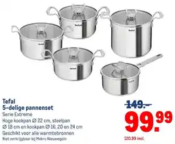 Makro Tefal 5-delige pannenset aanbieding