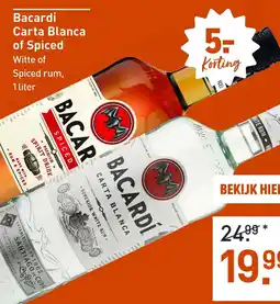Gall & Gall Bacardí Carta Blanca of Spiced aanbieding