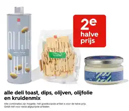 HEMA Hema deli toast, dips, olijven, olijfolie en kruidenmix aanbieding