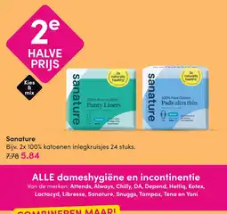 DA Sanature panty liners aanbieding